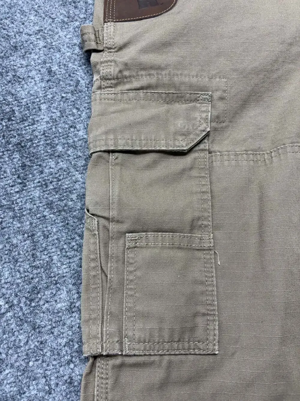 Wrangler Riggs Workwear Mens Tan Ripstop Double Knee Cargo Work Pants 33 X 32
